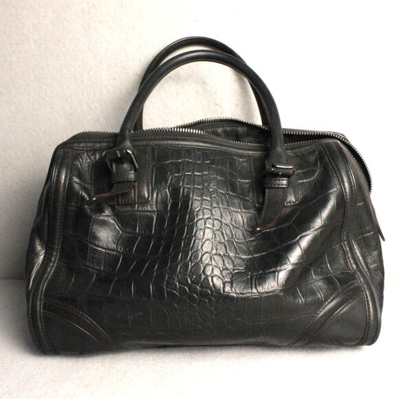 Y2K L.A.M.B Gwen Stefani Leather Croc Pattern Luxury Designer Handbag - Picture 2 of 16